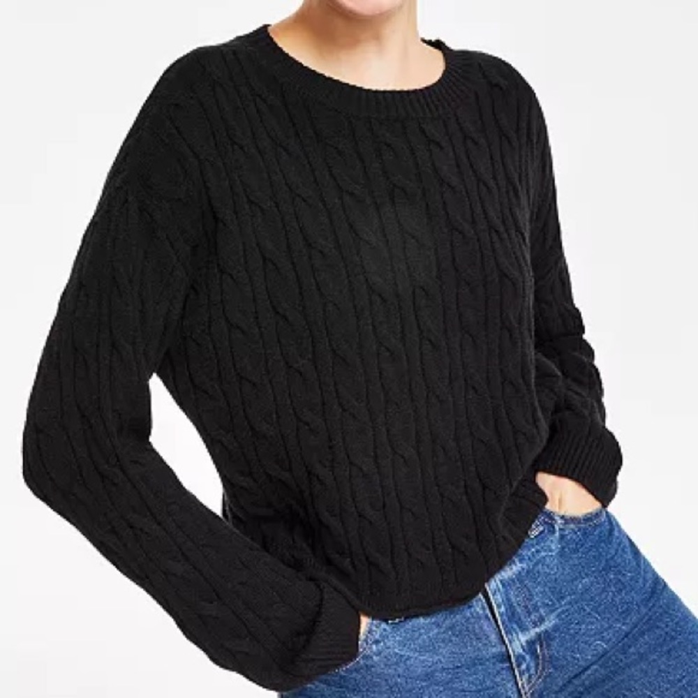 H&M Black Oversize Crew Neck Sweater